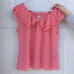 Downeast Sheer Pink Heart Bow Top (Size M)